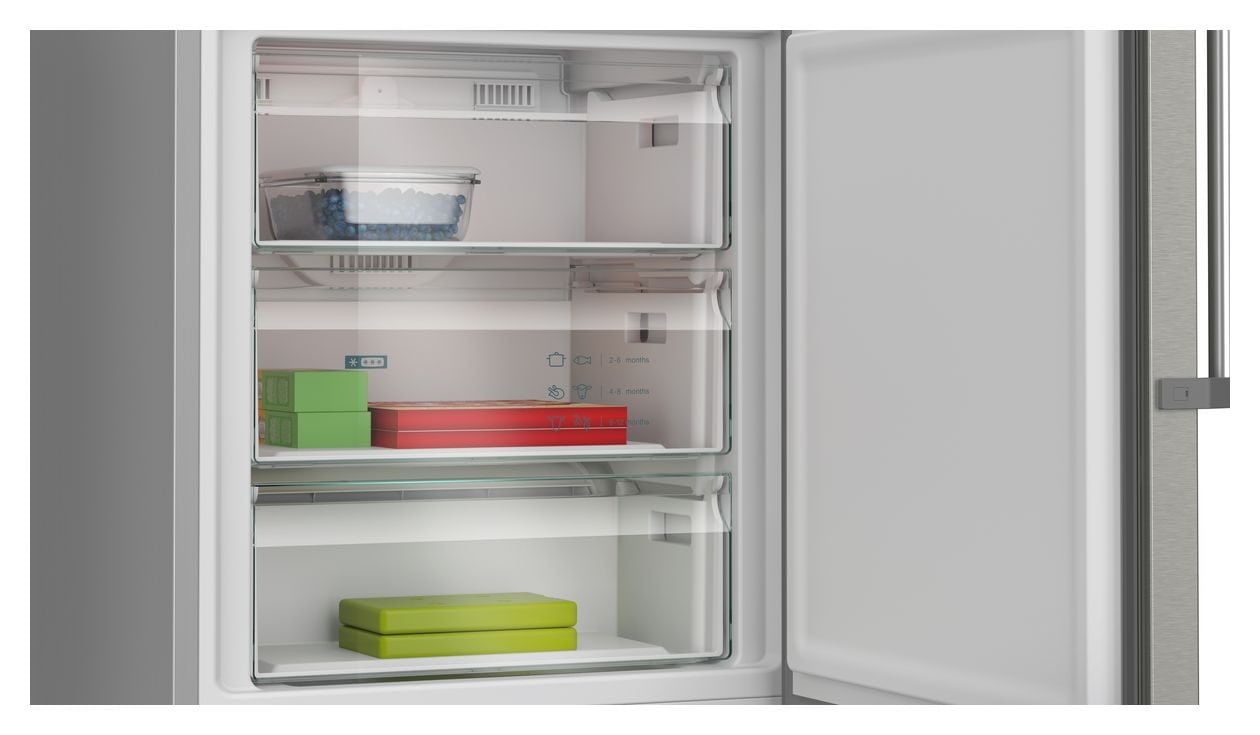 iQ300 KG49NEICU 311 l / 129 l Kühl-Gefrierkombi freistehend NoFrost 178 kWh Jahr  (Edelstahl) 