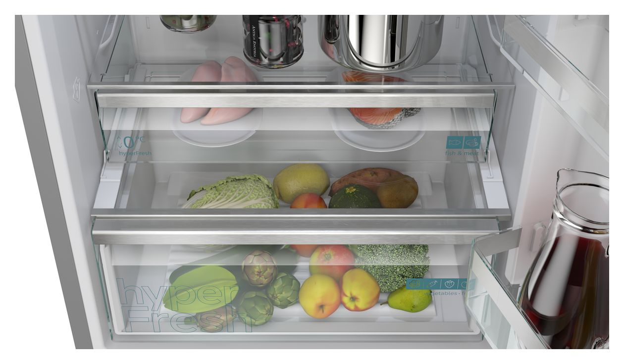 iQ300 KG49NVIAG 311 l / 129 l Kühl-Gefrierkombi freistehend NoFrost 122 kWh Jahr  (Edelstahl) 