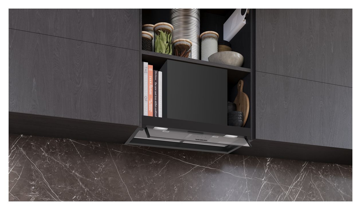 iQ300 LJ65BCC60 Abluft/Umluft Dunstabzugshaube/Esse Einbau 60 cm (Schwarz) 