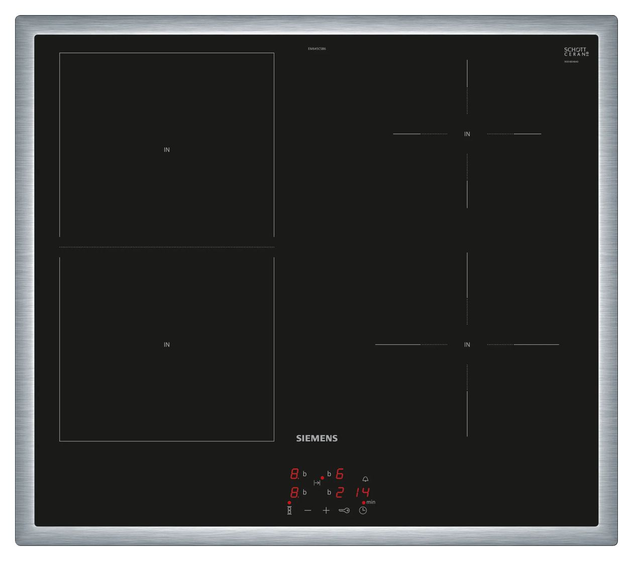 iQ500 EM645CSB6E herdgebundenes 60 cm Induktions Kochfeld/Herdplatte 4 Zone(n) 