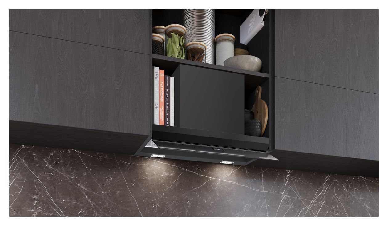 iQ500 LJ67BDP60 Abluft/Umluft Dunstabzugshaube/Esse Einbau 60 cm (Schwarz) 