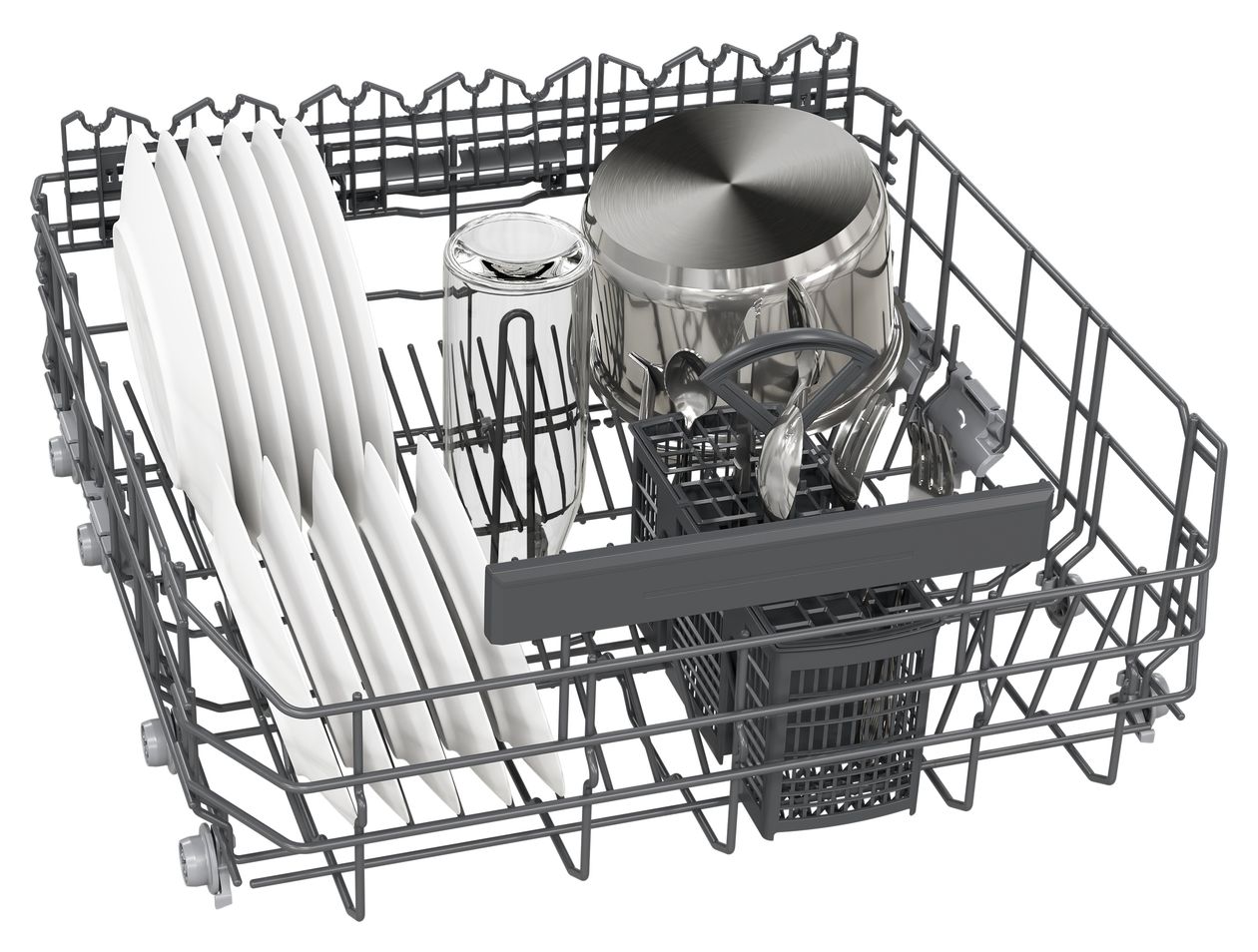 IQ500 SN15EW06CS 60 cm Geschirrspüler teilintegriert (ohne Front) Sehr leise 14 Maßgedecke aquaStop Funktion Heat exchanger/Drying assistant 