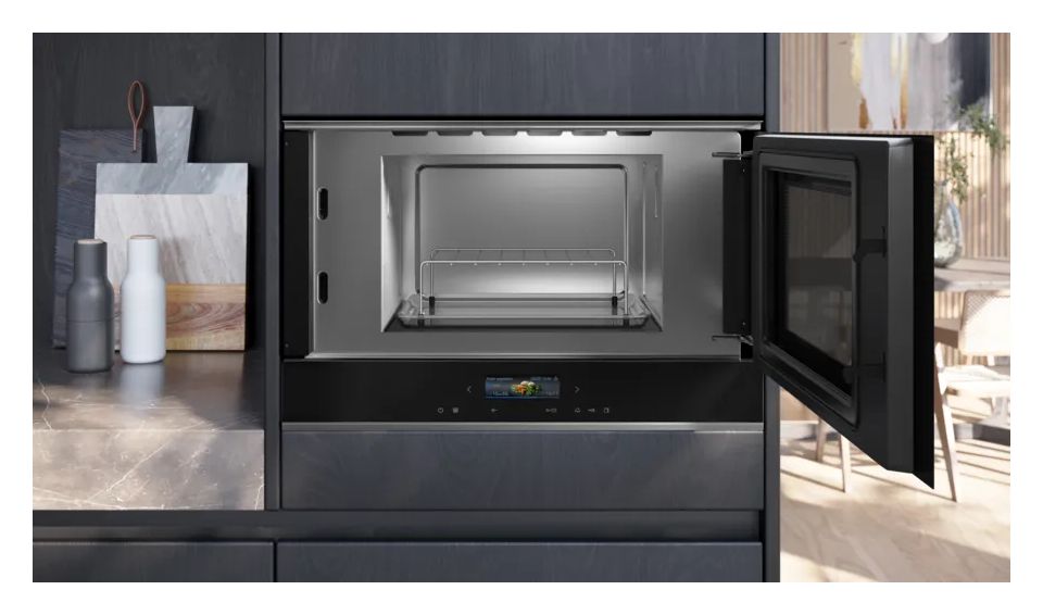 iQ700 BE732R1B1 Einbau-Mikrowelle 900 W Größe: mittel Grill (Schwarz) 