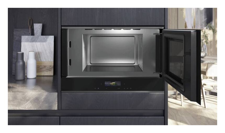 iQ700 BF922R1B1 Einbau-Mikrowelle 900 W Größe: mittel 5 Stufen (Schwarz) 