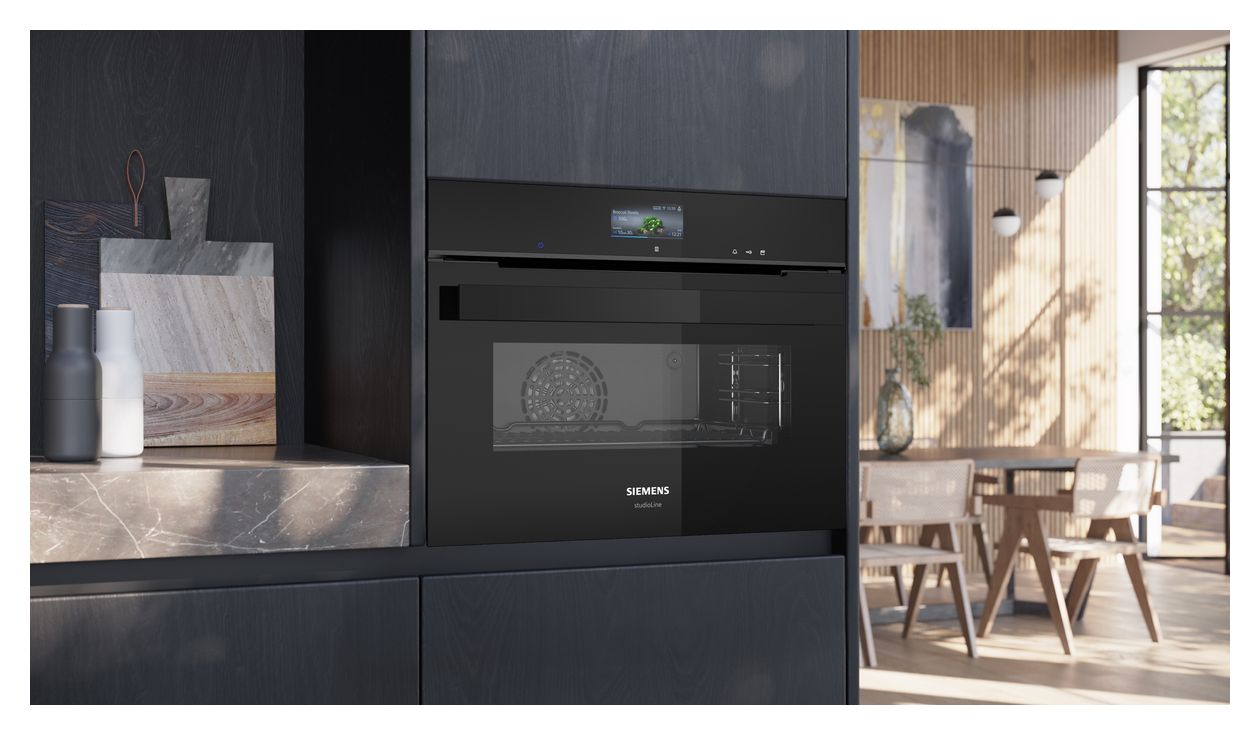 iQ700 CS936GCB1 Einbaubackofen kompakt Dampfgaren AutoClean (Schwarz/Edelstahl) 