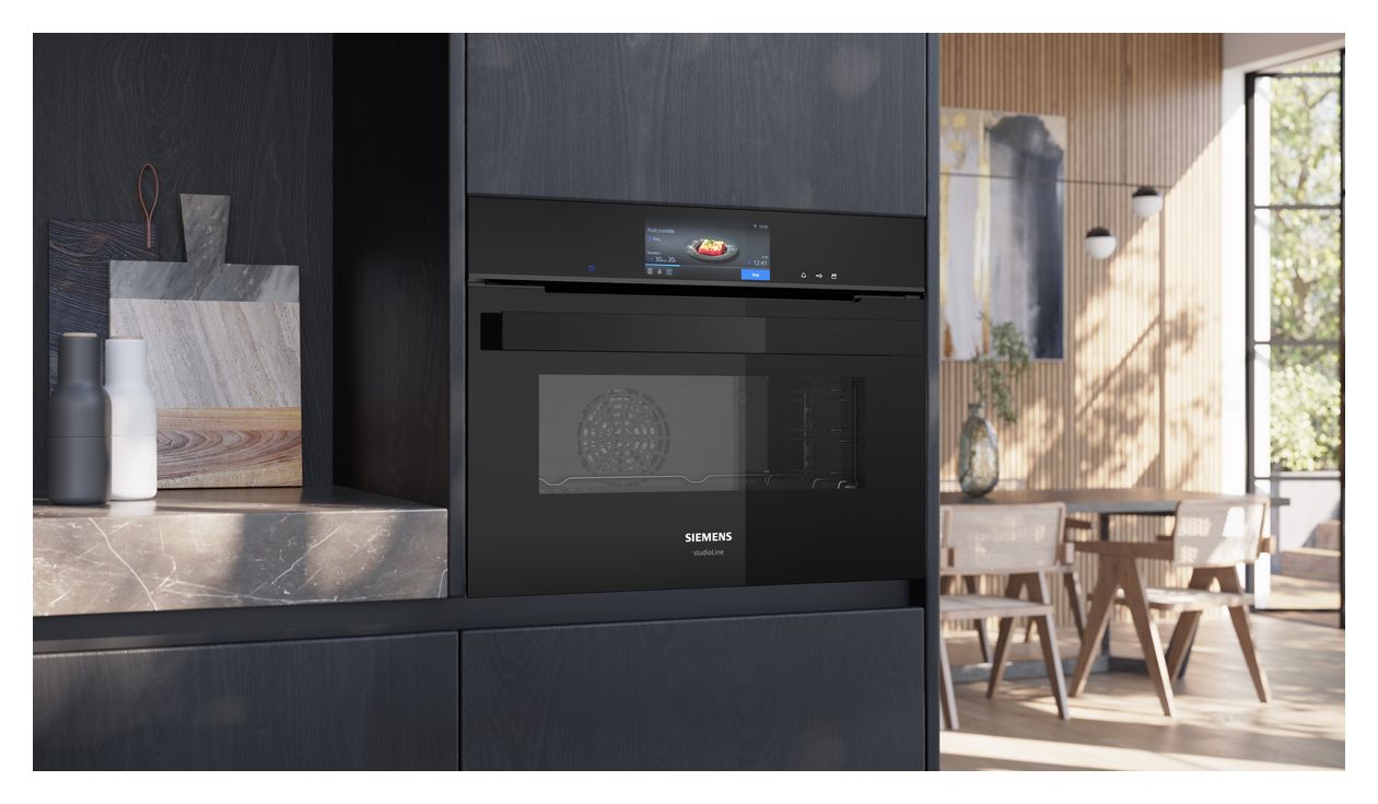 iQ700 CS938GCB2 Einbaubackofen kompakt Dampfgaren AutoClean (Schwarz) 