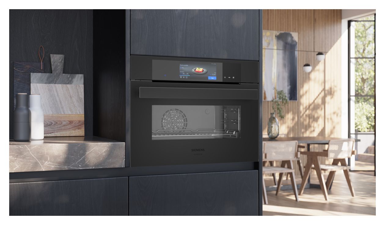 iQ700 CS938GCM1 Einbaubackofen kompakt Dampfgaren AutoClean (Schwarz) 