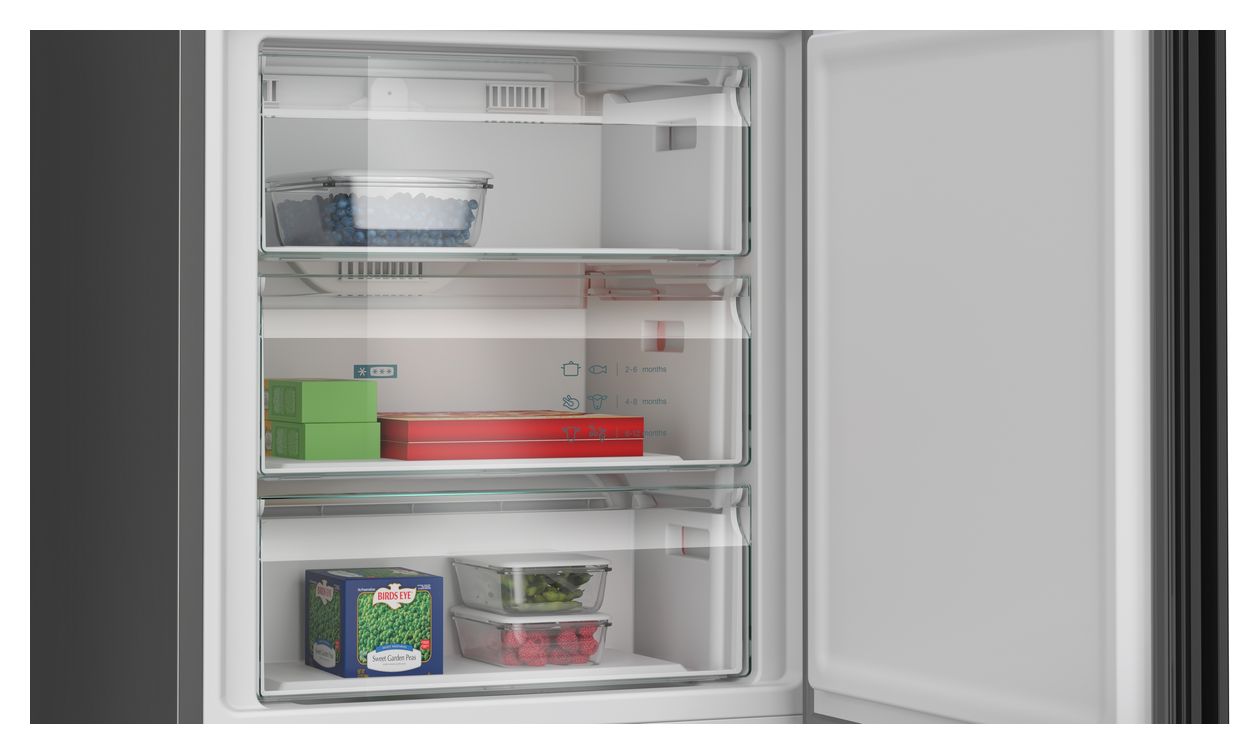 iQ700 KG49NSBBF 311 l / 129 l Kühl-Gefrierkombi freistehend NoFrost 142 kWh Jahr  (Schwarz) 