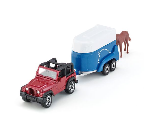 Jeep mit Pferdeanhänger 