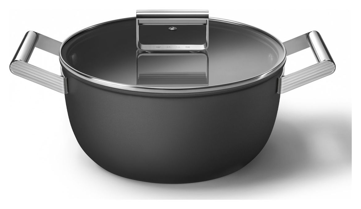 CSF2412BLM Schmortopf 50's Style 24 cm Keramik beschichtet für alle Herdplatten und Backöfen bis 250° mit Glas-Deckel 