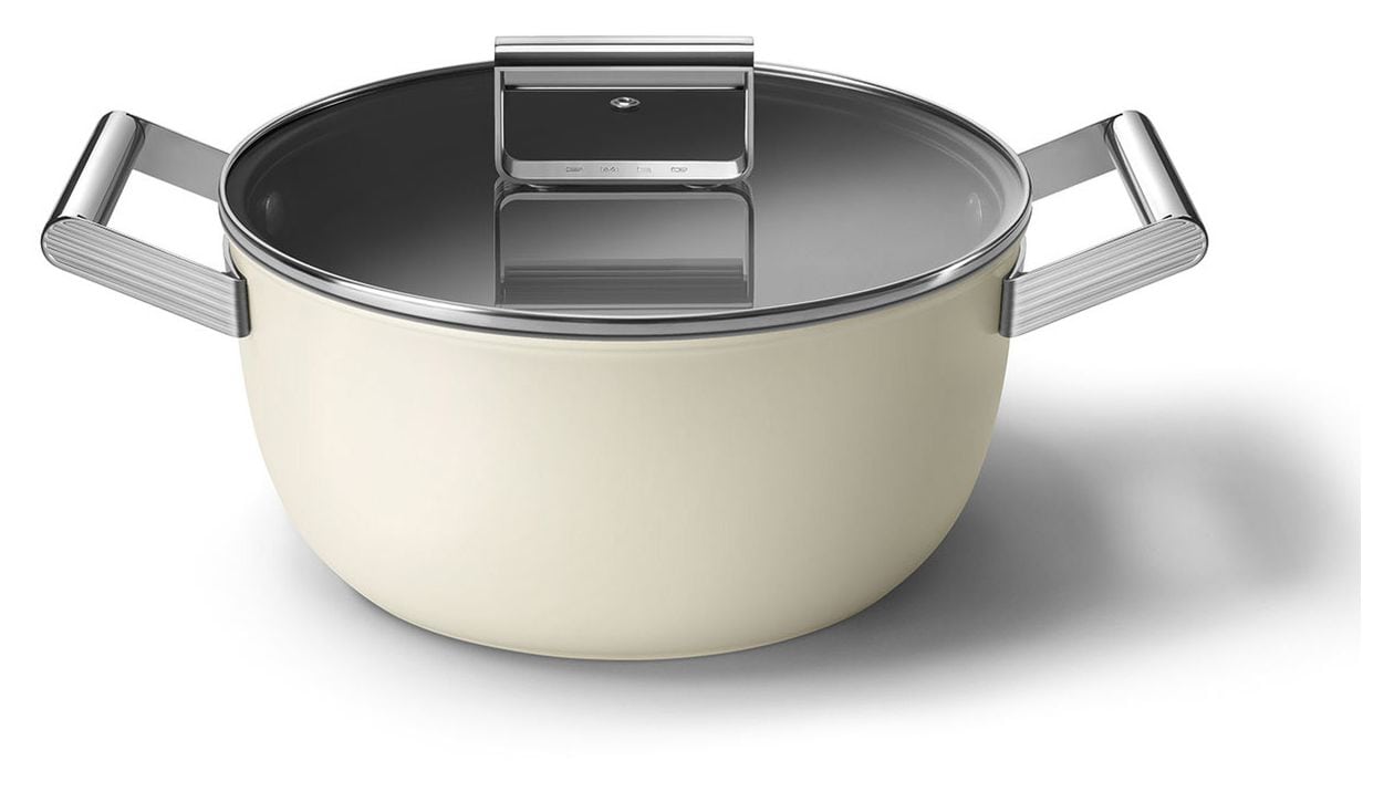 CSF2412CRM Schmortopf 50's Style 24 cm Keramik beschichtet  für alle Herdplatten und Backöfen bis 250° mit Glas-Deckel 