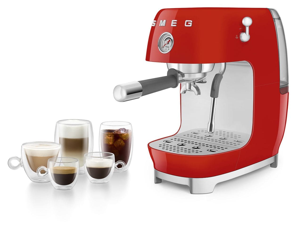 ECF03RDEU Siebträger Kaffeemaschine 15 bar 1480 W  (Rot) 
