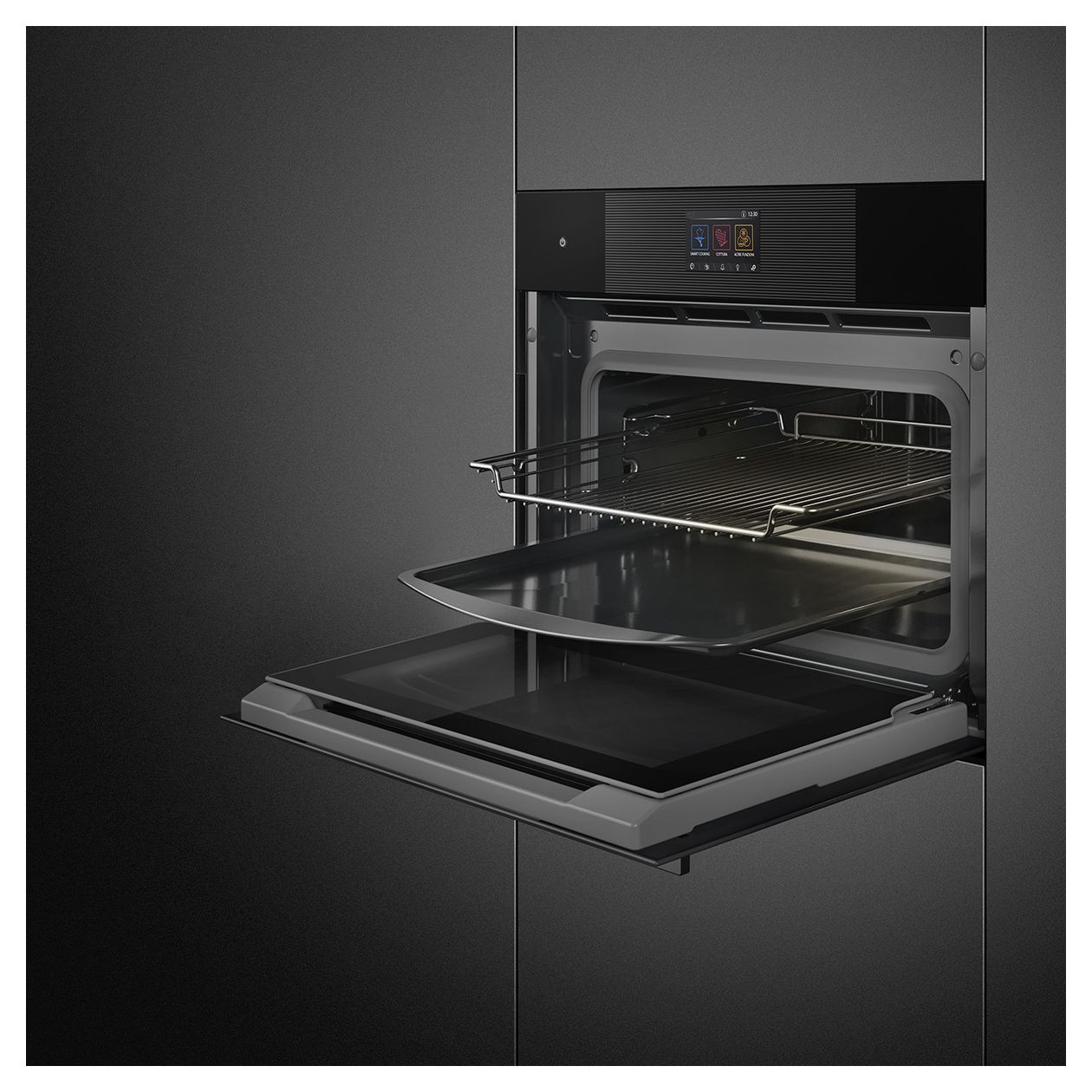 SO4104S4PB3 Einbaubackofen kompakt Dampfgaren AutoClean (Schwarz) 