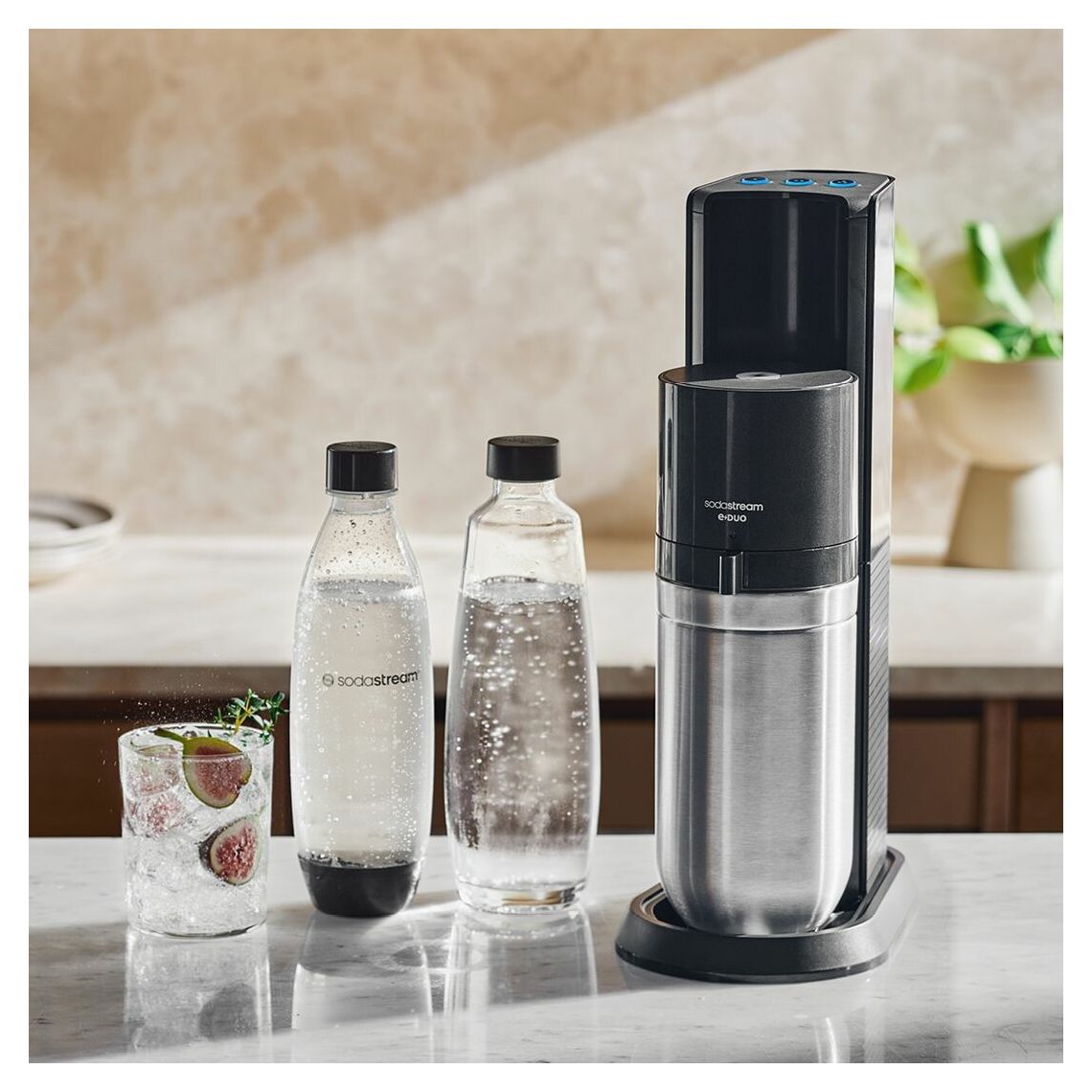 E-Duo Wassersprudler  (Schwarz, Edelstahl) 