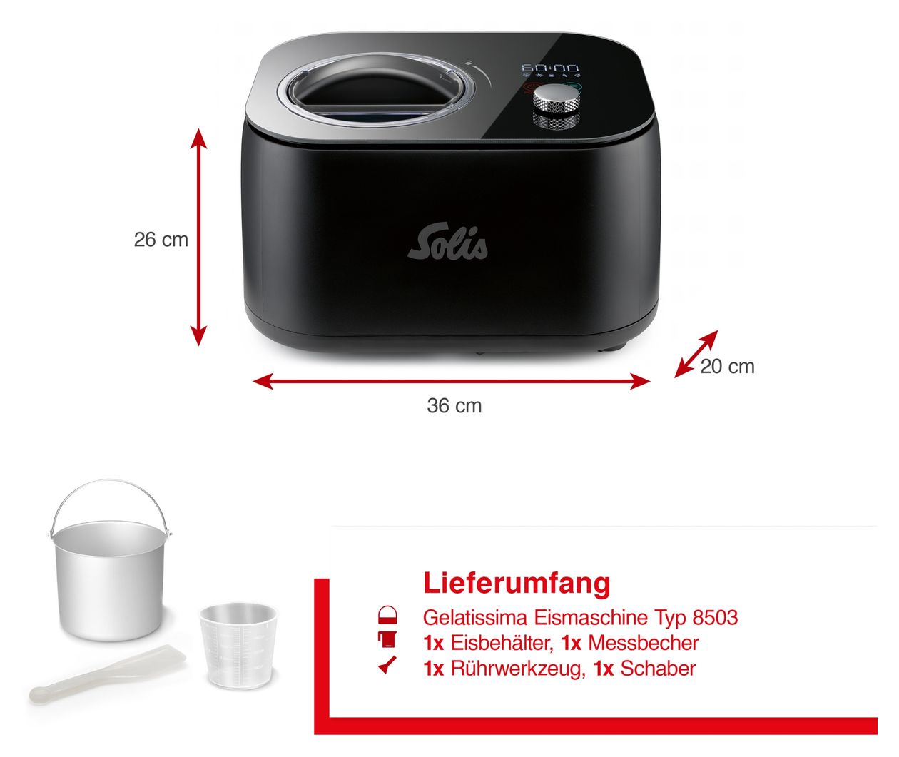 Ice Dream Machine 1 l Eismaschine 100 W 