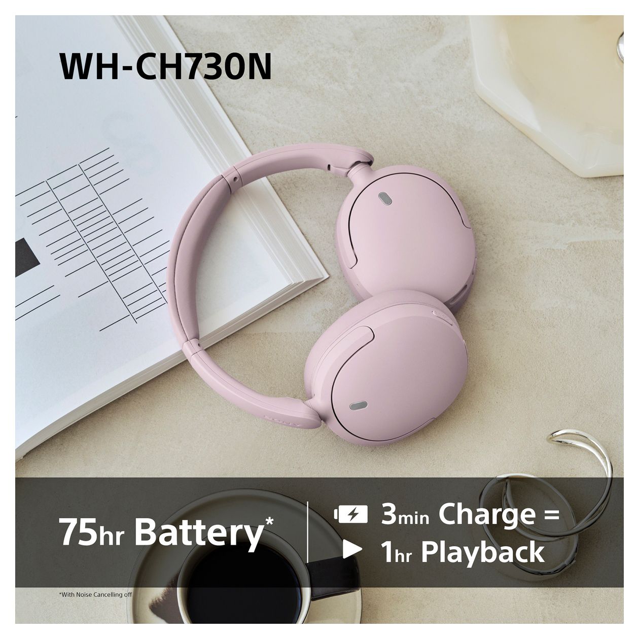 WH-CH730 Over Ear Bluetooth Kopfhörer kabellos USB Typ-C  (Pink) 