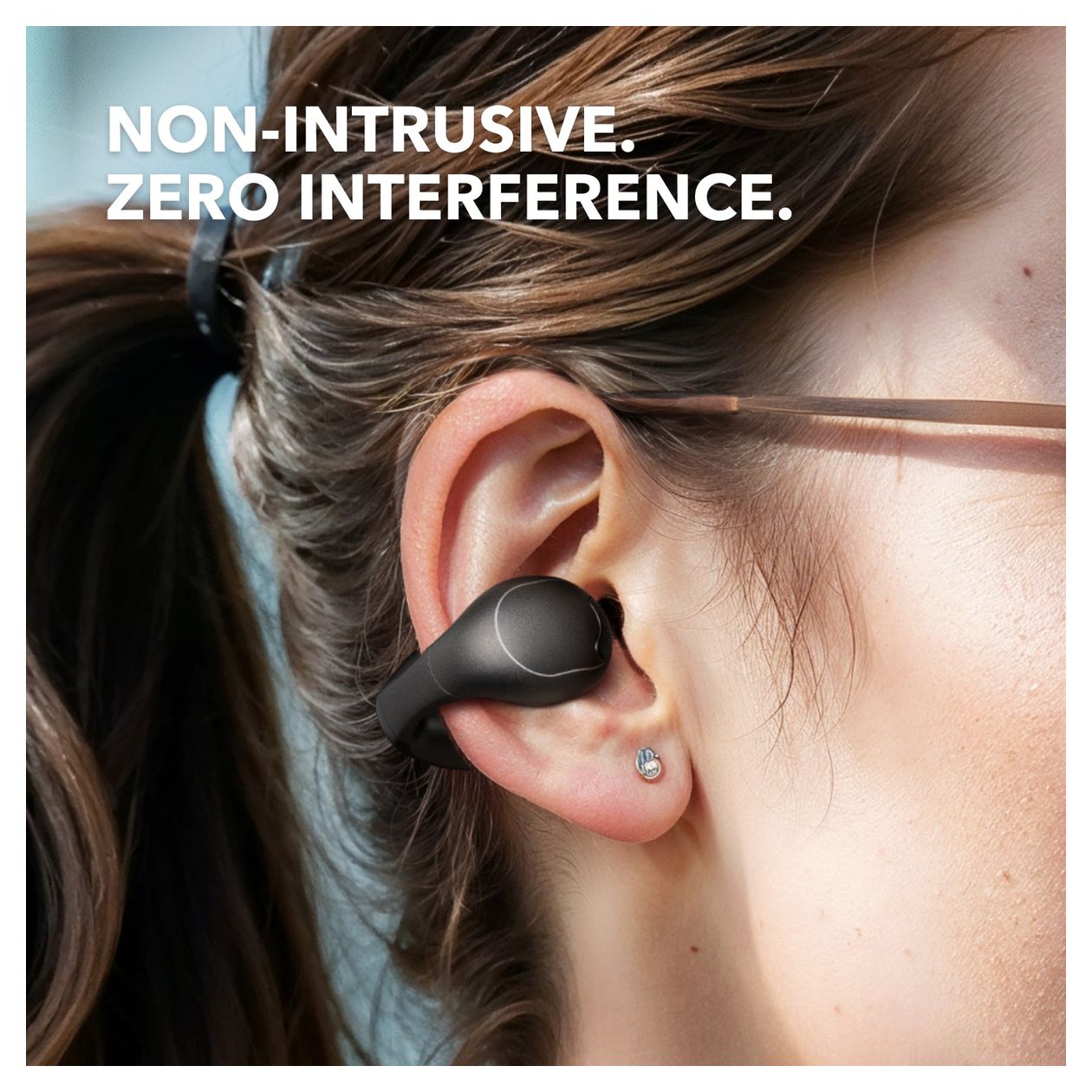 C40i Ohraufliegender Bluetooth Kopfhörer kabellos IPX4  (Schwarz) 