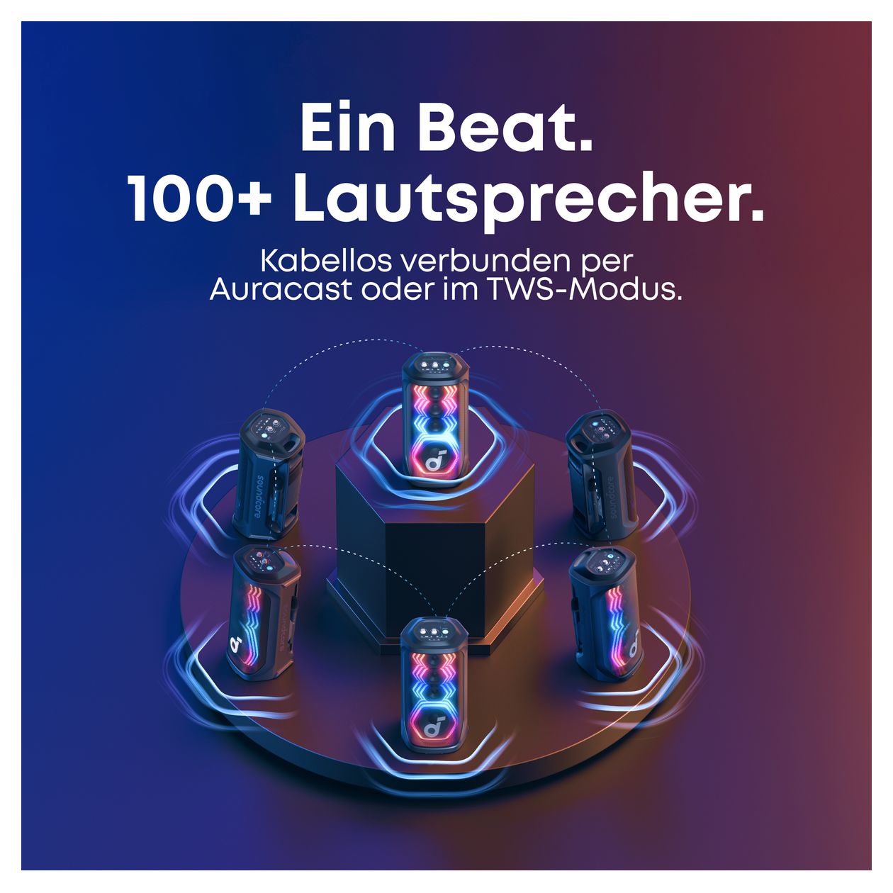 Rave 3S 200 W Bluetooth Lautsprecher IPX4 Laufzeit bis 12 h  (Schwarz) 
