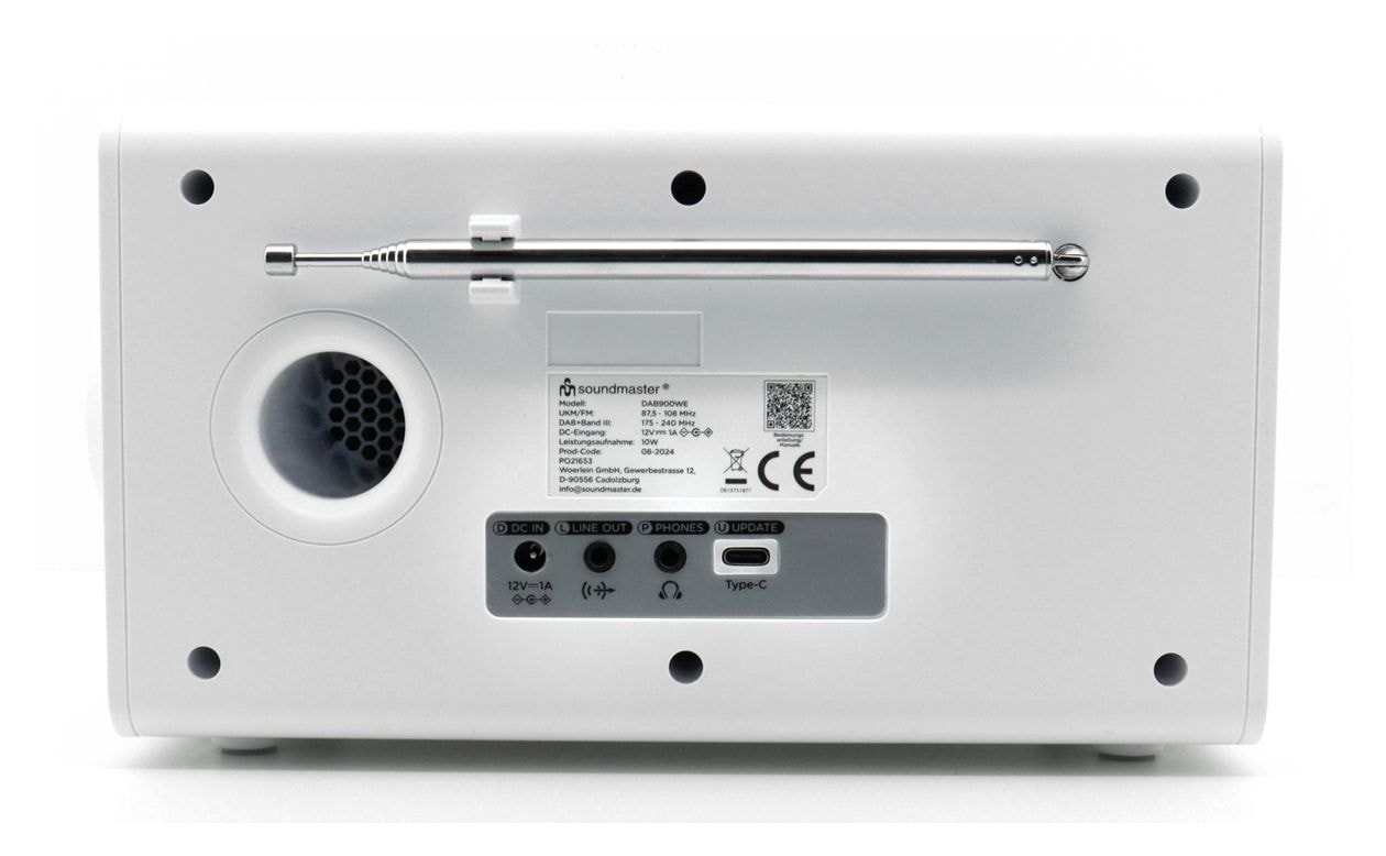 DAB900WE Bluetooth DAB+, FM Radio Tragbar  (Weiß) 