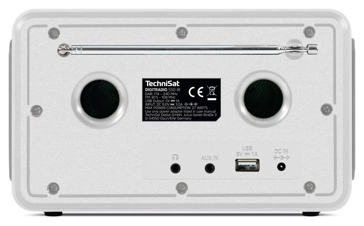 DigiRradio 550 IR Bluetooth DAB+, FM Radio Persönlich  (Weiß) 