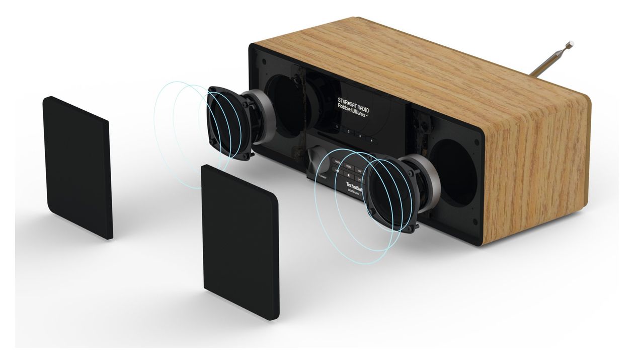 DigitRadio 3 ASA Bluetooth DAB+, FM Radio Tragbar  (Blackberry, Eiche) 