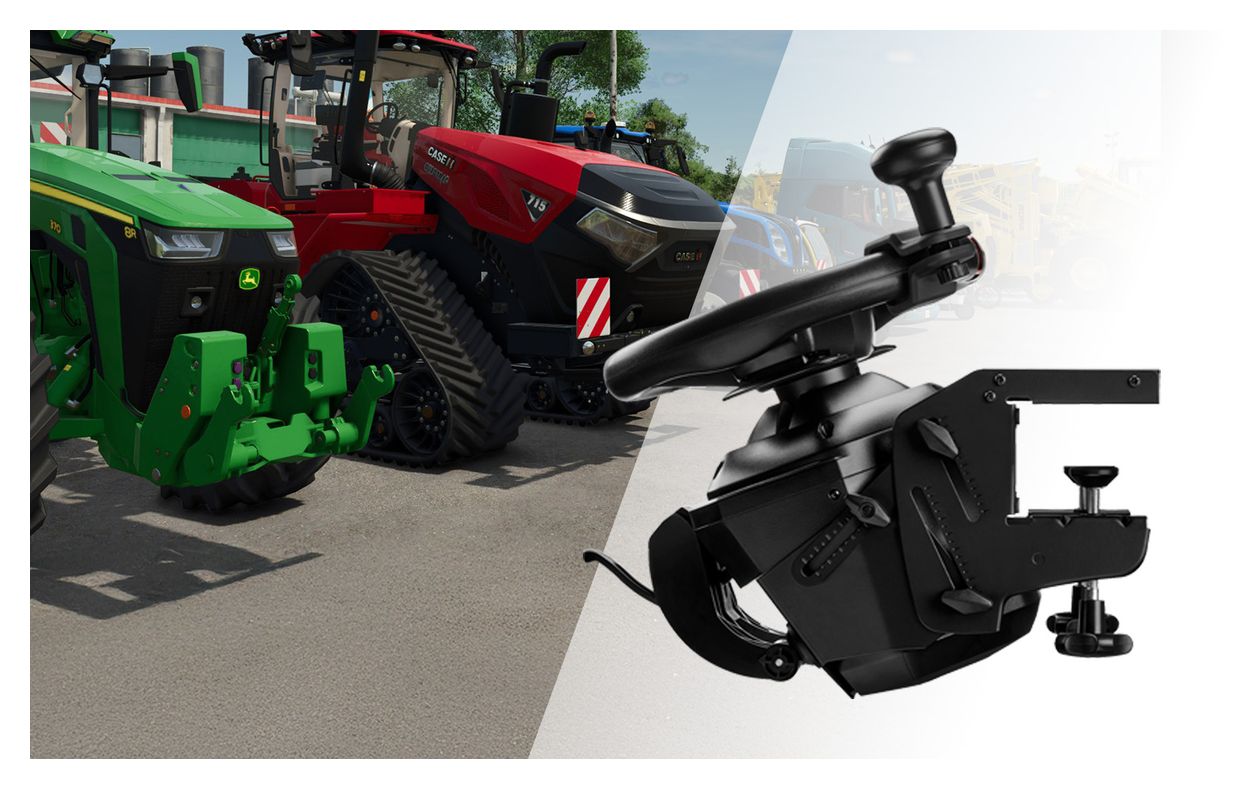 T128 SimTask Farming Pack Lenkrad + Pedale + Schalthebel für PC, PlayStation PS4, PlayStation PS5  (Schwarz) 