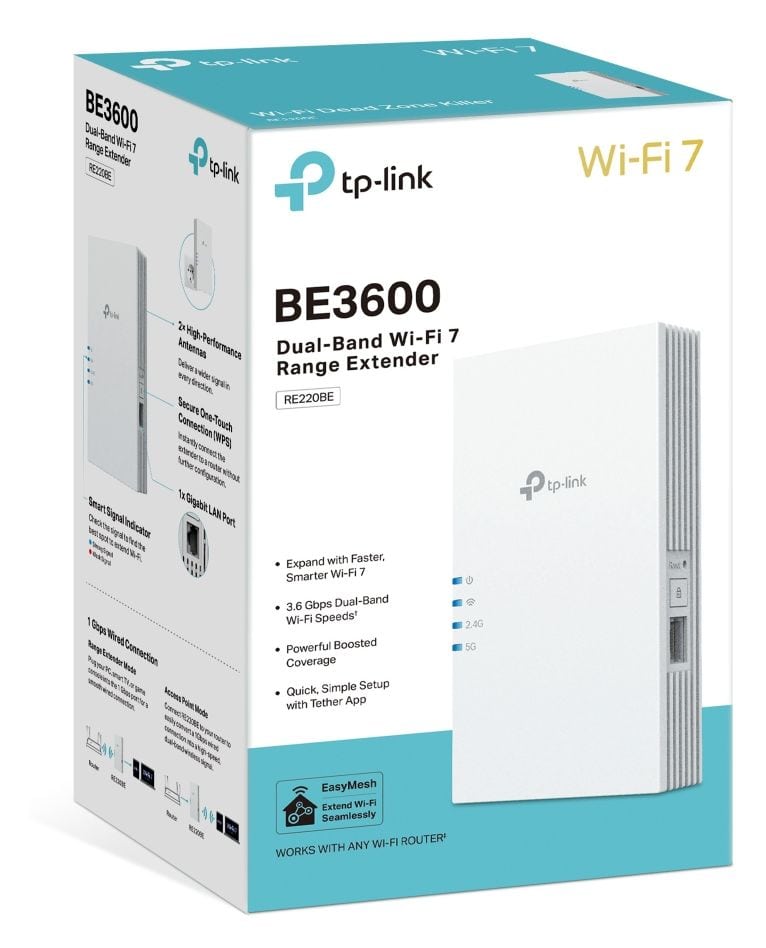 RE220BE WiFi 7 Range Extender 