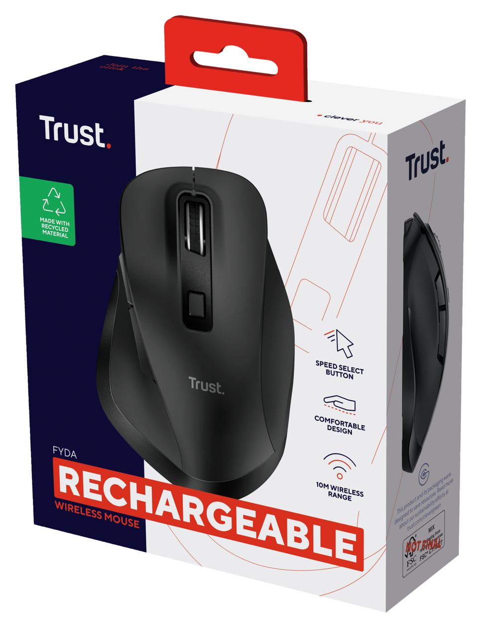 Fyda 2400 DPI Büro Maus Optisch  (Schwarz) 
