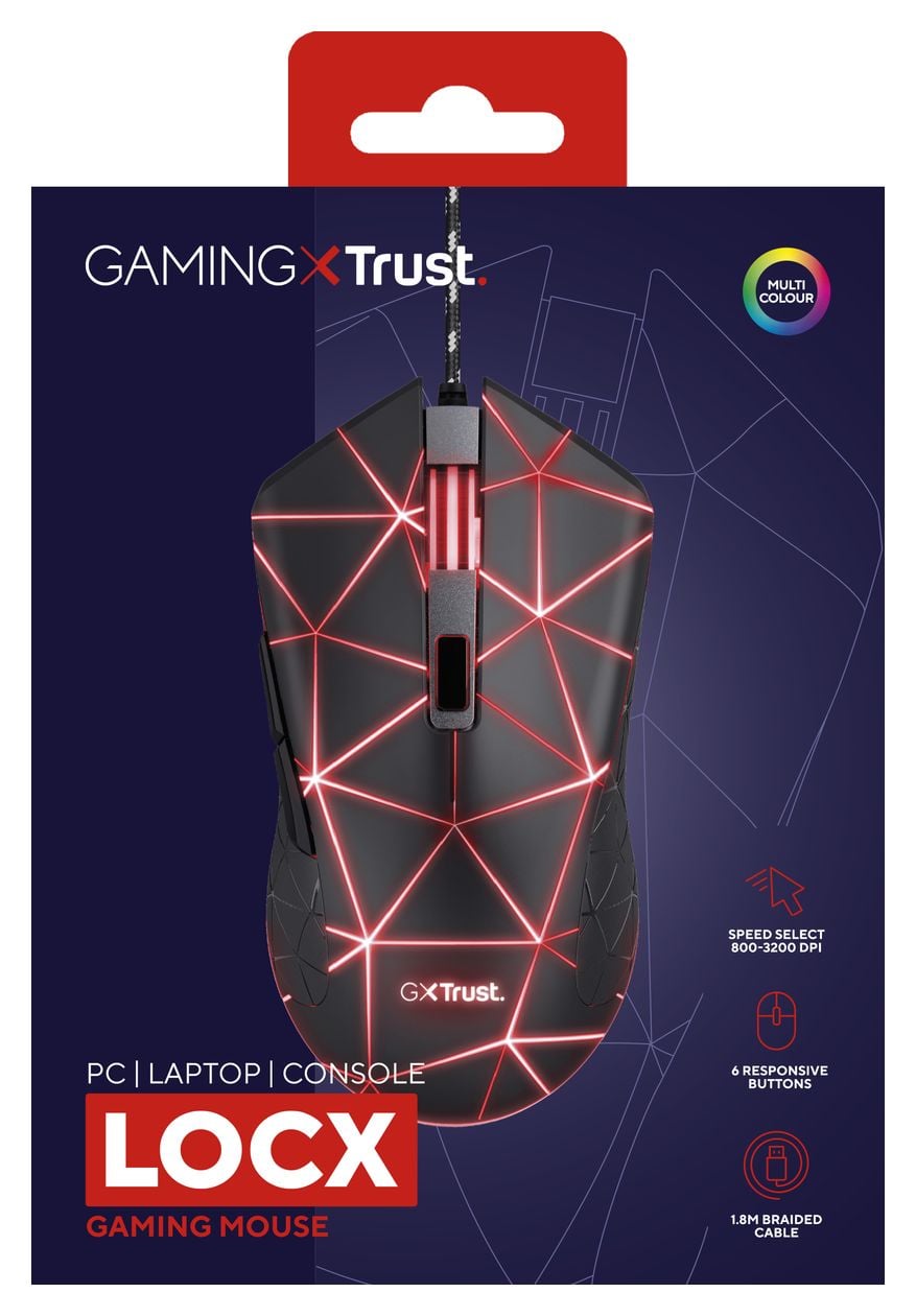GXT133 Locx 4000 DPI Gaming Maus Optisch  (Schwarz) 