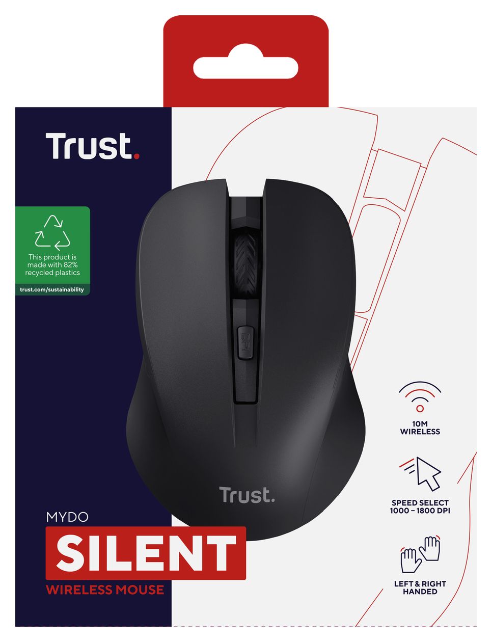Mydo 1800 DPI Büro Maus Optisch  (Schwarz) 