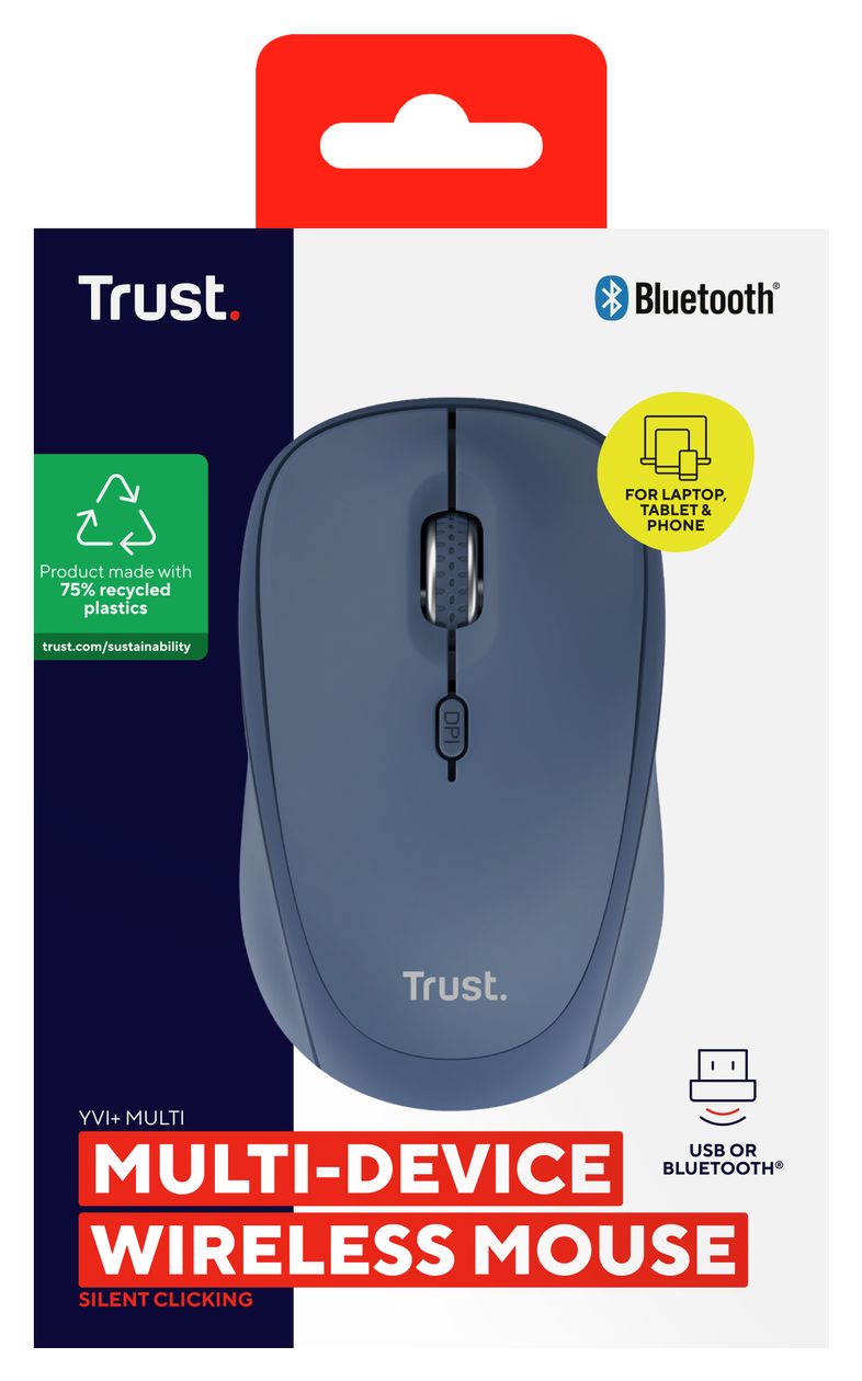 Yvi+ 1600 DPI Universal Maus Optisch  (Blau) 