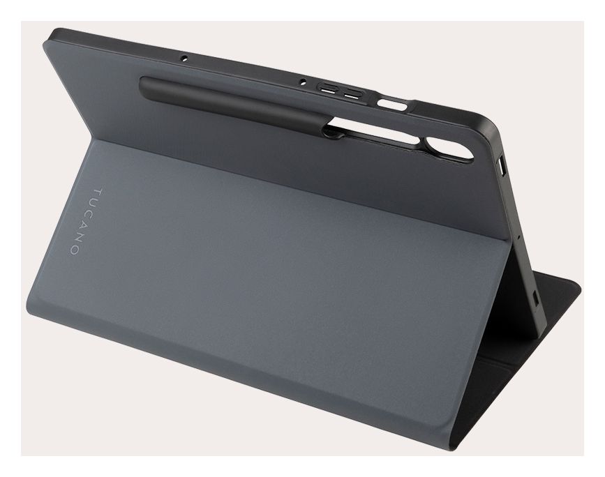 Gala Folio aus Nylon, Thermoplastische Polyurethane (TPU) für Samsung Galaxy Tab S9 (11") 2023, Tab S9 FE (10,9") 2023 bis 27,9 cm (11") Kratzresistent mit Magnetverschluss (Grau) 