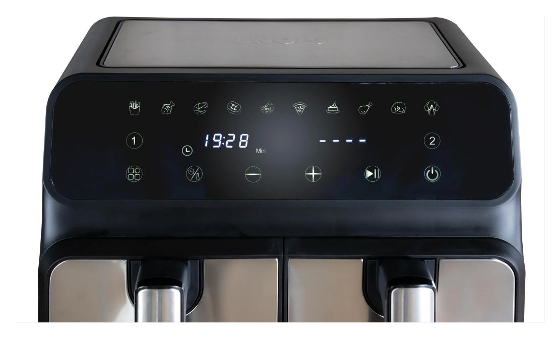 58685 Twin Zone Doppel Heißluftfritteuse 8 l 1700 W  (Schwarz, Grau) 