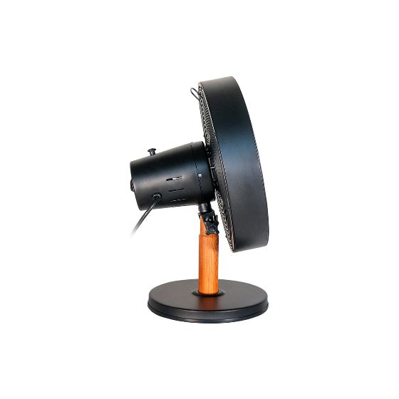 Black Steel Ventilator Tisch neigbar  (Schwarz, Holz) 