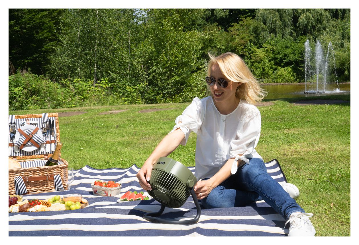 Outdoor Ventilator Flur, Tisch, Wand neigbar  (Schwarz) 