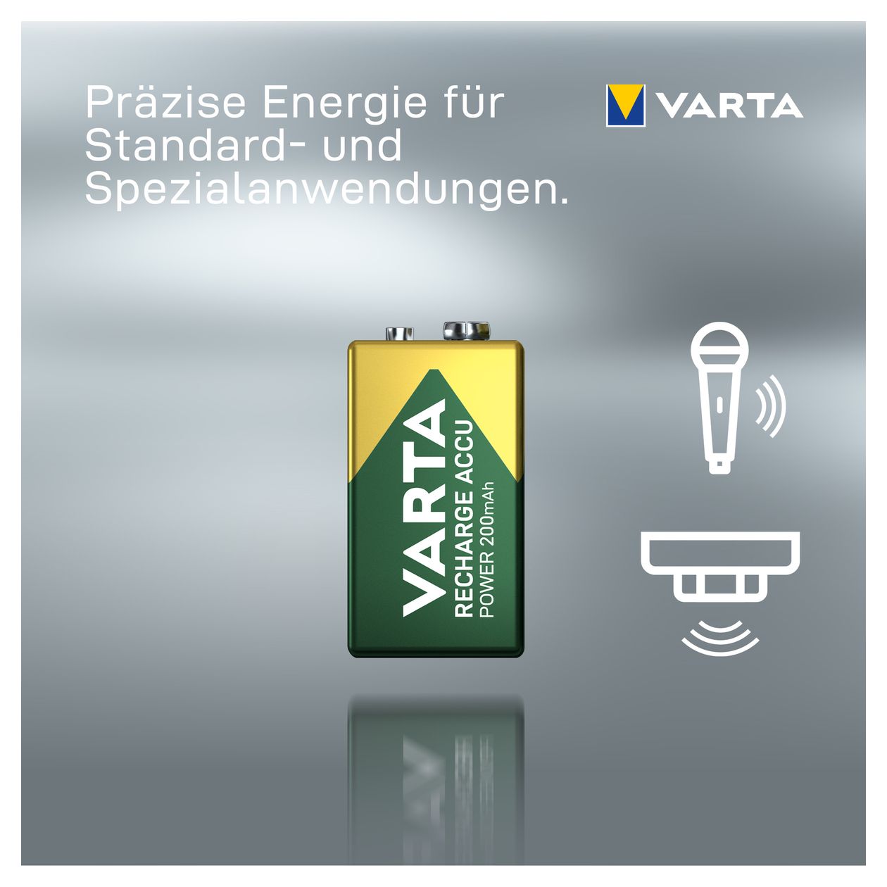 Batterien 9V Blockbatterie, wiederaufladbar, 1 Stück, Recharge Accu Power, Akku, 200 mAh, ohne Memory Effekt, vorgeladen, sofort einsatzbereit 