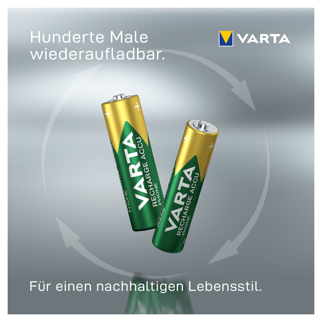 Batterien AA, wiederaufladbar, 2 Stück, Recharge Accu Phone, Akku, 1600 mAh Ni-MH, sofort einsatzbereit, geeignet für schnurlose Telefone 