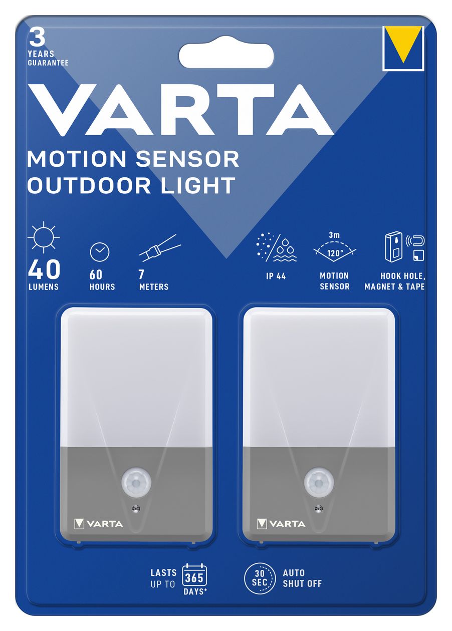 Motion Sensor Outdoor Light Twin Pack LED Wandbeleuchtung für den Außenbereich Warmweiß Batterie 