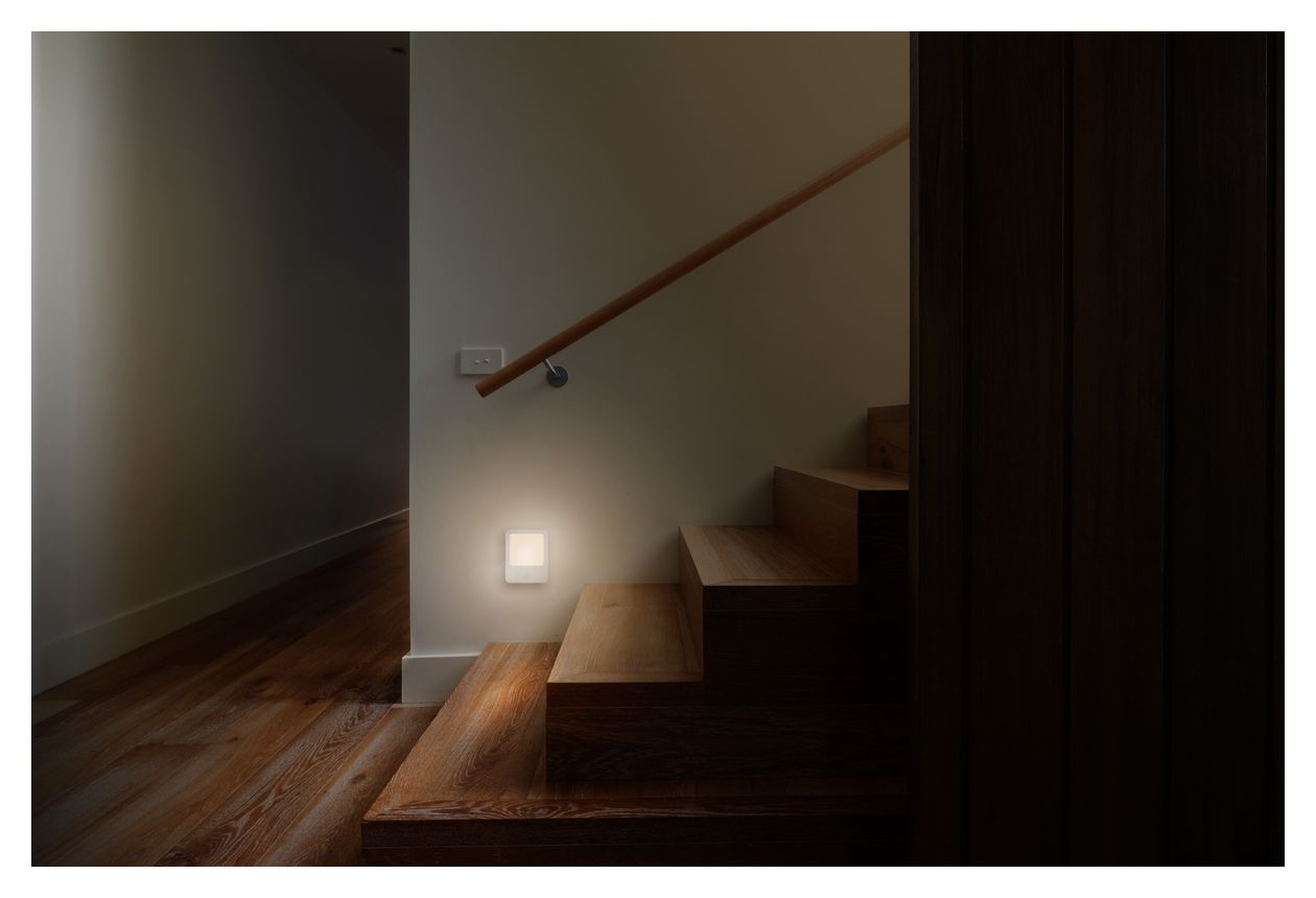 Motion Sensor Plug Light Nachtlicht LED Warmweiß AC  (Weiß) 