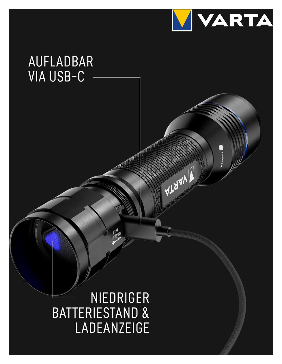 Night Cutter Pro F20R Hochleistungs-LED-Taschenlampe (1000lm, wasserdicht IP67, Luftfahrtaluminium, Präzisionsfokus, inkl. Schlüsselband) schwarz für den professionellen Einsatz, Outdoor oder Haushalt 