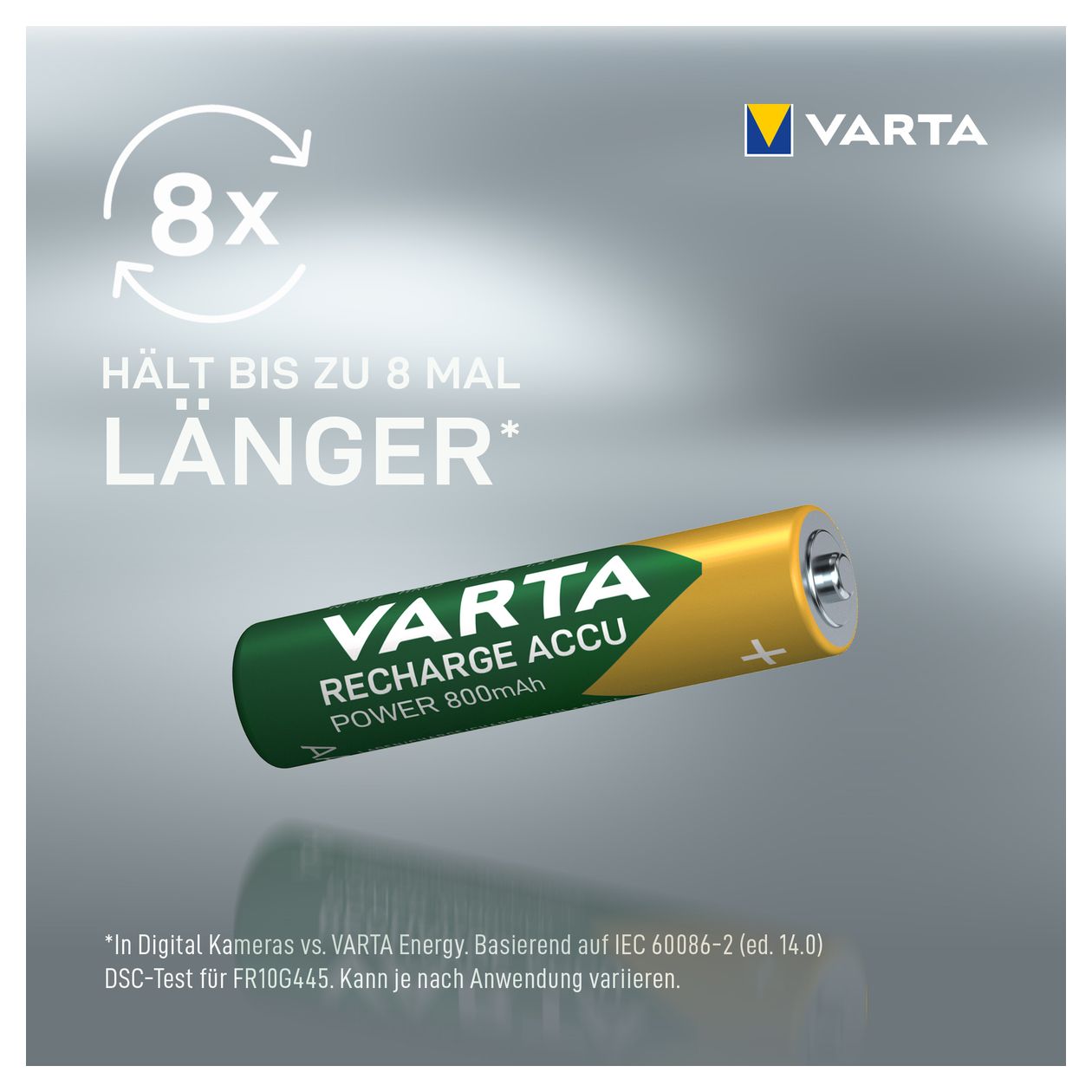 Recharge Accu Power AAA 800 mAh 4er Pack (vorgeladener NiMH-Akku, Micro, wiederaufladbarer Akku, gebrauchsfertig) 