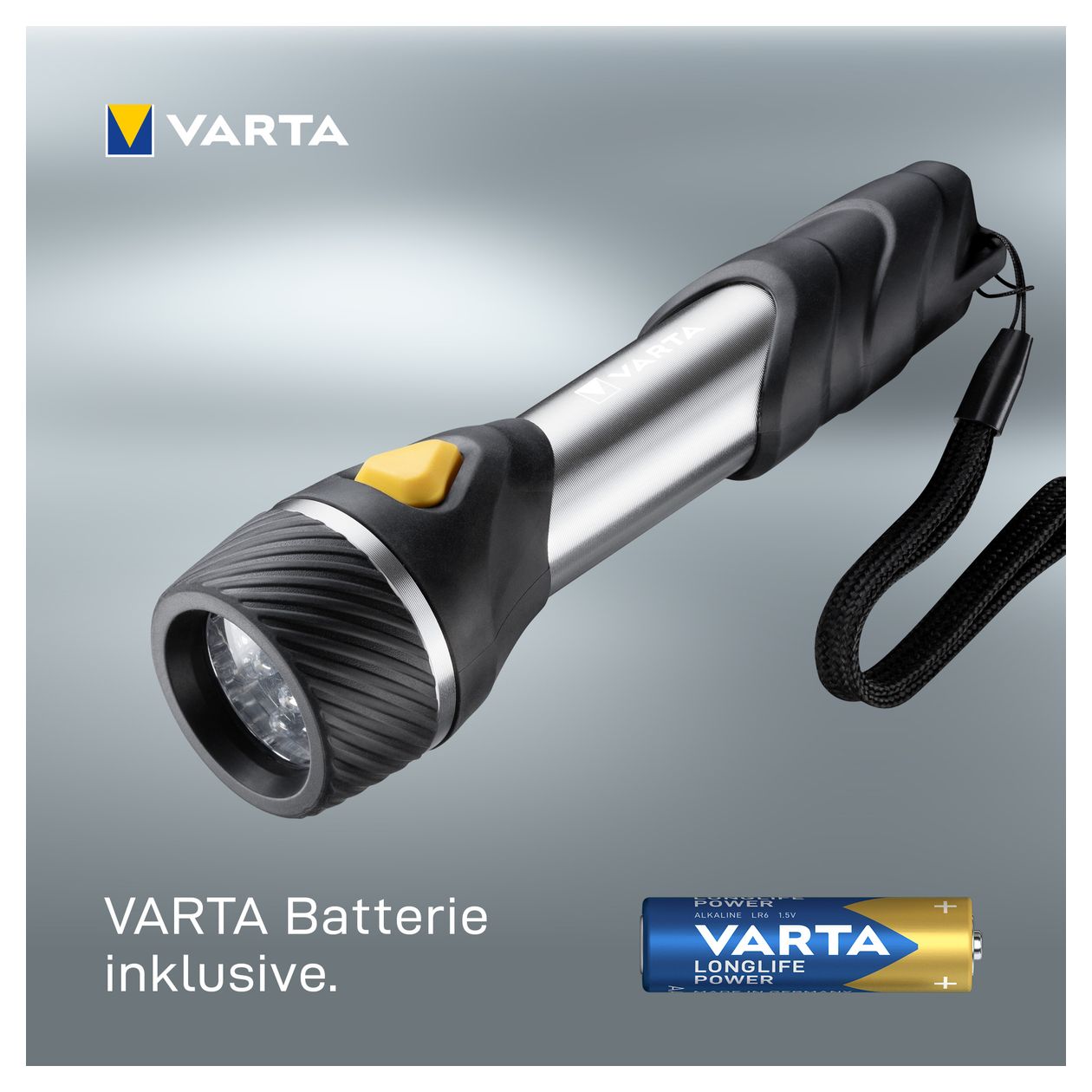 Taschenlampe mit 5 LEDs inkl. 1x AA Batterien, Day Light Multi LED F10 Leuchte, Taschenleuchte mit Anhänger, Lampe ideal für Haushalt, Angeln, Garage, Notfall, Stromausfall, Outdoor 