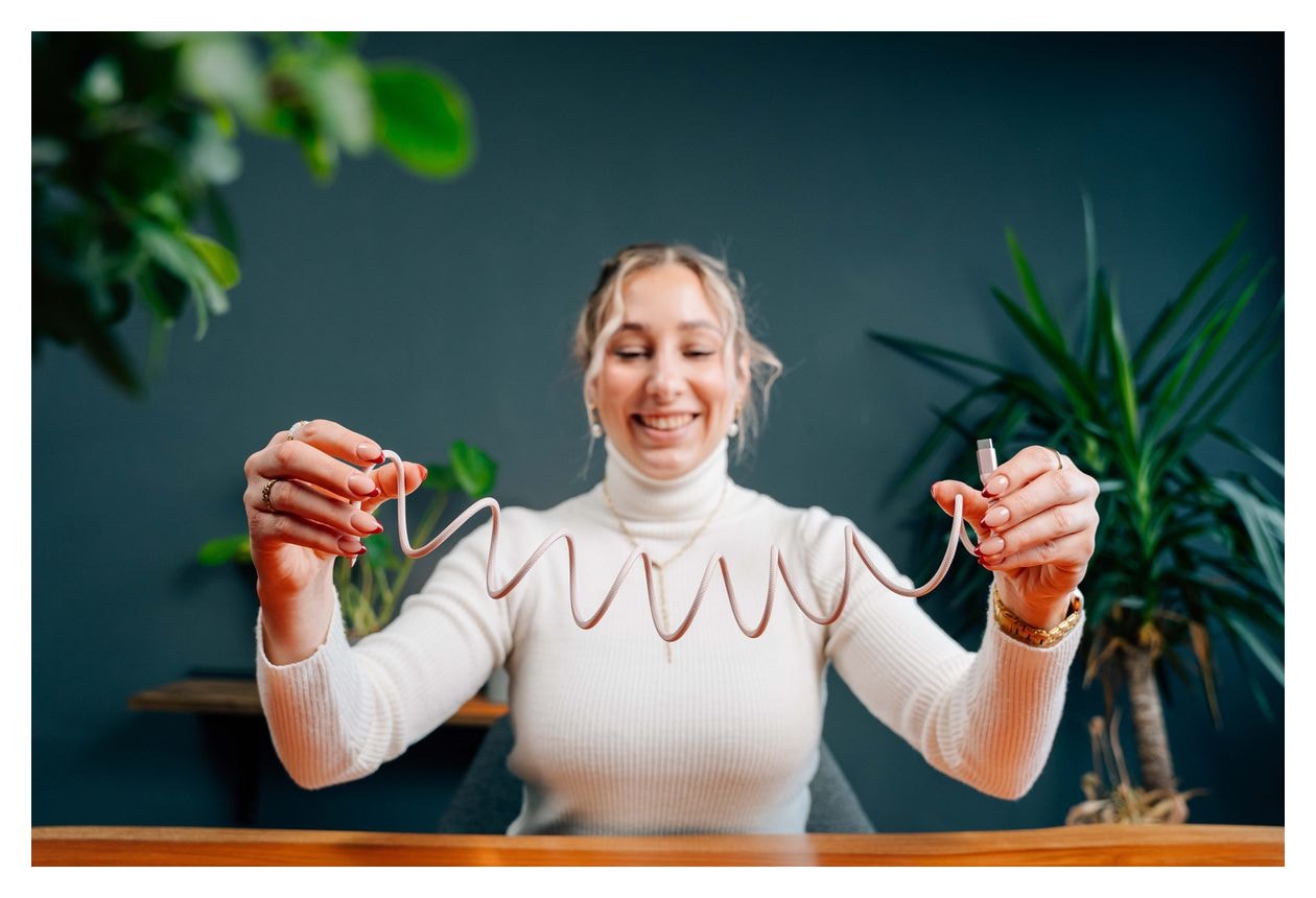 31853 0,48 Gbit/s Rundkabel USB C auf USB C Männlich bis 60 W 1,2 m  (Pink) 