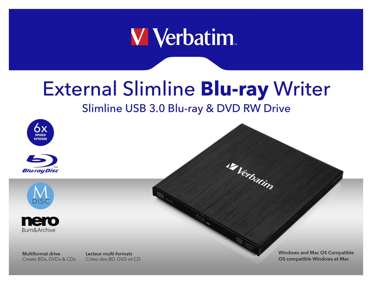 43890 Slimline externer Blu-ray Brenner 