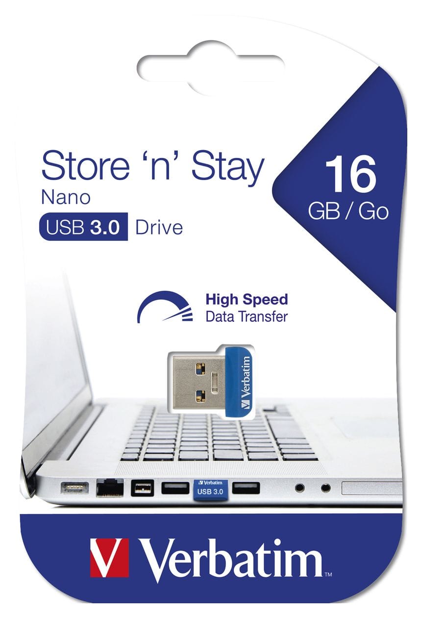 Nano USB Typ-A Stick 16 GB  (Blau) 