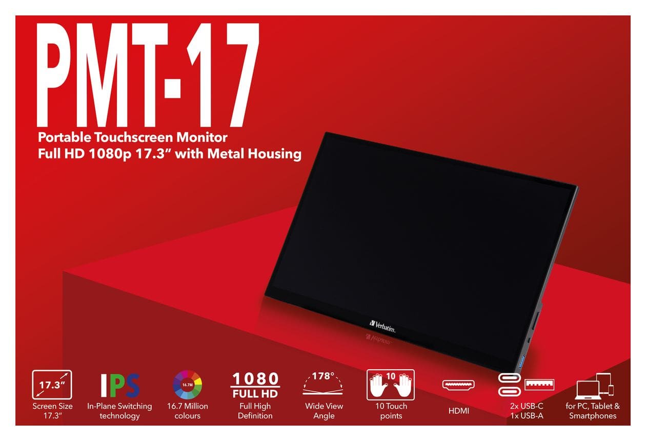 PMT-17 Full HD Monitor 43,9 cm (17.3 Zoll) 16:9 6 ms 300 cd/m²  (Schwarz) 