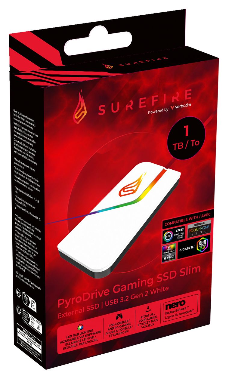 Surefire PyroDrive Gaming 1 TB SSD M.2  (Weiß) 