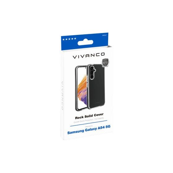 Rock Solid Cover für Samsung Galaxy A54 5G (Schwarz, Transparent) 