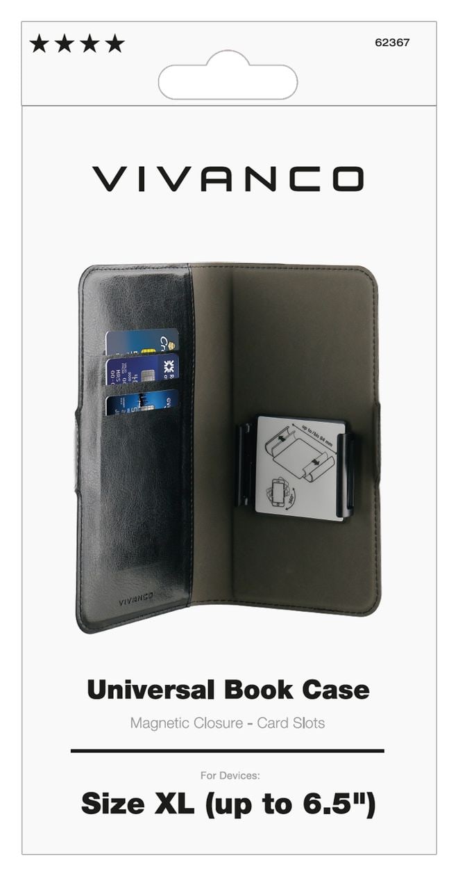 Universal Book Case Geldbörsenhülle für Universal  (Schwarz) 