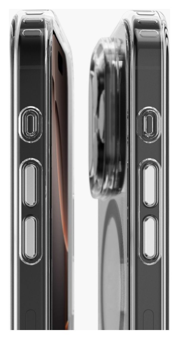 Transparent Case Cover für Apple iPhone 16 Pro (Schwarz, Transparent) 